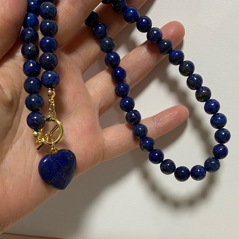 Lapis Lazuli Heart Bead - Picture 4 of 8